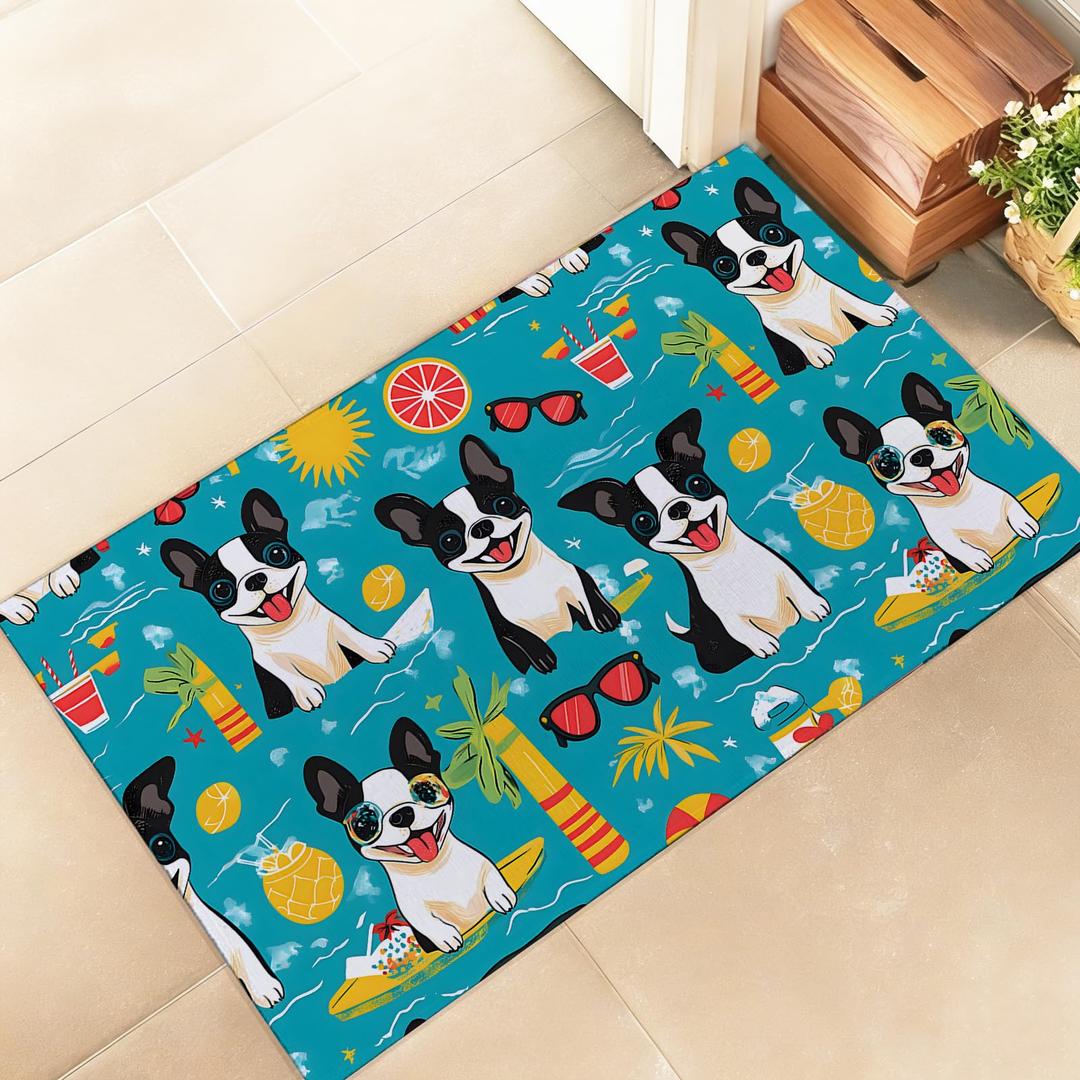 amepay Rooster Indoor Door Mat, Stylish 17x29.5in Non-Woven Fabric Floor Doormat with Colorful Chicken and Floral,Farmhouse Doormats, for Porch Insider,Bedroom,Living Room, Decor Rug Gifts