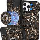 Buleens for iPhone 16 Pro Max Case 6.9 Inch - with Ring Stand & Camera Cover Aesthetic Cute Designed for Women Girls Cool Brown Leopard Teens Phone Case for iPhone 16 Pro Max Compatible with Magsafe