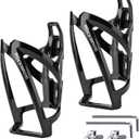 ROCKBROS Bike Water Bottle Holder Ultra-Light Bicycle Bottle Cages with Screws Tool, Universal Bike Cup Holder for Road MTB Mountain Bikes Cycling Accessories (2 Pack) (Standard, Black+Black)