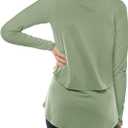 Tankaneo Womens Maternity Nursing Tops Long Sleeve Double Layer Breastfeeding Shirts Pregnancy Clothes (Green)