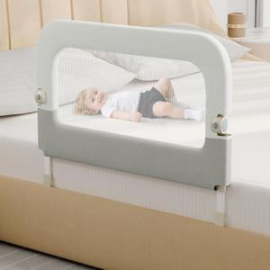 omzer Bed Guard Rail for Toddlers - 32inch Folding up & Adjustable Heights Baby Bed Safety Rails - Portable Toddler Bed Barrier Railing Guard for Kids Twin, Bunk, Queen, Full Size Bed