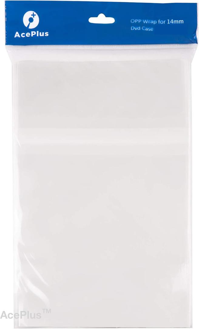 500 OPP Resealable Plastic Bags for Standard 14mm DVD Cases - Thin Economy Plastic for Retail Wrap