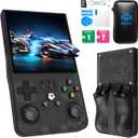 2025 New Upgrade R36MAX Retro Handheld Game Console with 64G Built-in 18000+ Classic Games, Portable Hand Held Open Source Linux System 4.0-in 4k HD IPS Screen Video Player (Black 64GB)