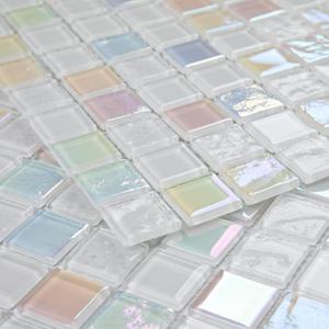 Glass Backsplash Tiles Mosaic Dazzling Gold White 12 x 12 Inch for Kitchen Backsplash Bathroom and Shower (5-Pack, 5 sq.ft.)