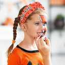 Halloween Pumpkin Ghost TRICK TREAT Headband Pearl Rhinestone Beaded Jeweled Knotted Wide Headband Halloween Makeup Costume