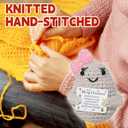 4 PCS Mini Funny Positive Crochet Potato with Positive Card,Cute Emotional Support Cheer up Handmade Knitted Soft Dolls Desk Decor Christmas Birthday Gifts Idea for Women Men Her Him Friends