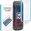 7 x 4 Pack Tempered Glass Screen Protector for Nintendo Switch 2 7.9 inch 2025, with Easy Installation Frame, Bubble Free, HD-Clear, Anti-Scratch, Touch Sensitive, Full Coverage Switch 2 accessories