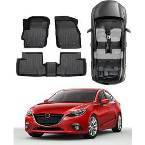 Floor Mats for Mazda 3 Hatchback Sedan 2010-2013,3 Pcs Car Mats