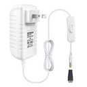 12V Power Supply, 12 Volt 3A 36W DC Power Supply with On Off Switch, White Switching LED Power Adapter, AC 110V to 12V Wall Wart Transformer Plug for LED Strip Lights with 5.5/2.1 DC Female Connector