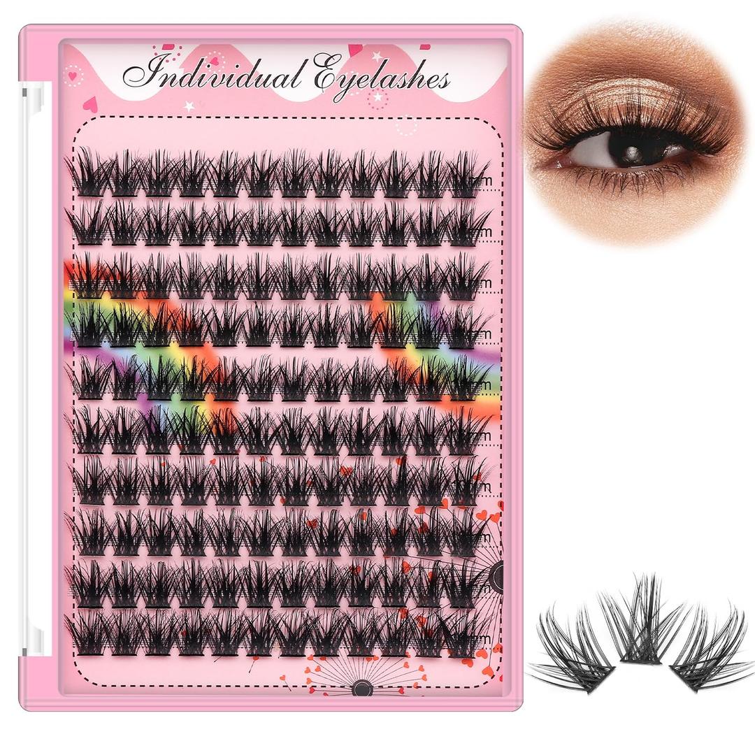 Bodermincer Lashes Clusters Extension Kit lash Clusters Lashes Wispy Eyelash Extension (14mm)