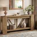 Tribesigns 70.9" Extra Long Entryway Table, Farmhouse Wood Console Tables with Storage Shelf, Modern Rustic Sofa Foyer Tables for Entryway, Behind Couch, Living Room, Entrance, Brown
