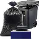 Plasticplace 64-65 Gallon Trash Can Liners for Toter  2.0 Mil  Black Heavy Duty Garbage Bags  50 x 60 (50 Count)