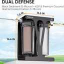 Pureplus RV Dual Stage Water Filter System, Includes Two Cartridges and Mounting Bracket, NSF/ANSI 42 Certified, Reduces Sediment, Heavy Metals, Chlorine and More, with Stainless Steel 3/4" Fittings
