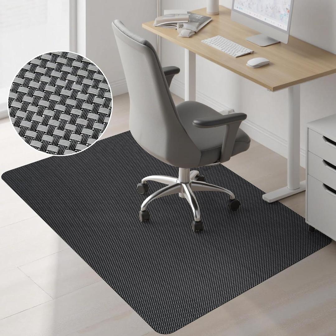 Sycoodeal Chair Mat, 48" x 60" Office Chair Mat for Hardwood and Tile Floor, Heavy Duty Floor Protector for Rolling Chairs, Non-Slip,Computer Mat for Home Office(Grey)