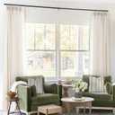 Pinch Pleat Extra Wide 72 x 108 Inch Linen Curtains for Living Room Divider Pleated Drapes with Hooks Rings Light Filter Semi Sheer Cream Ivory Patio Sliding Door Big Window Curtains 108 Inch Length