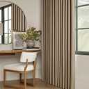 Light Brown Pinch Pleated 100% Blackout Linen Curtains for Bedroom 84 Inch Length Room Darkening with Liner Tan Coffee Window Curtains 84 Inches Long for Living Room Black Out Pleat Drapes Back Tab