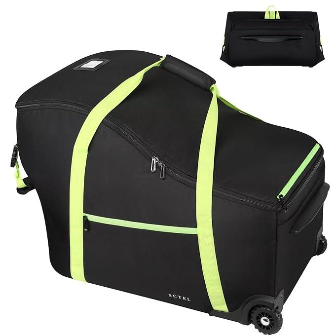 SCTEL Baby Car Seat Travel Bag Fit Chicco Keyfit 35 and Antirebound Bar Base, Doona Car Seat Stroller and Base, Nuna Pipa Travel Bag, Infant Car Seat Bags for Air Travel, Doona Travel Bag Green