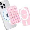 Anteel Magnetic Suction Phone Mount for MagSafe Case, Silicone Grip Secure Mirror Shower Phone Holder for iPhone 12/13/14/15/16, Hands-Free Selfie/Video for TikTok Creator/Influencer 