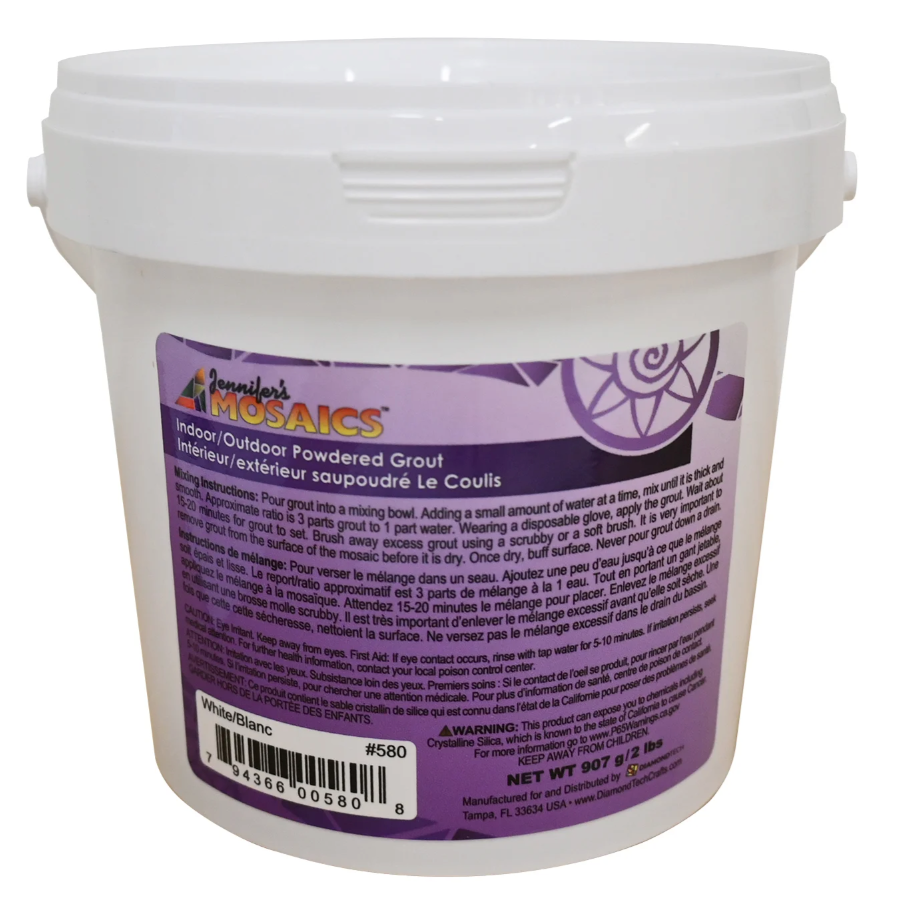 White Powdered (Sanded) Grout - 2 LBS