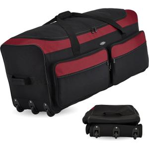 Travelers Club 36" Asgard 3-Wheel Rolling Duffel Bag (Red)