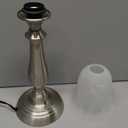 HonoDing Farmhouse Table Lamp for Living Room, Nightstand Lamp with Alabaster Glass Shade, Iron Brushed Nickel Desk Lamp for Living Room Reading Bed Side End Table, Bedroom, Office, Reading Lamp