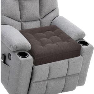Recliner Cushions for Elderly, 20x20x4 Inch Thick Chair Cushion for Shorter Users Patent Design Soft Tufted Dual Layer Booster Seat Cushions for Seniors Recliner Risers Taupe 1P