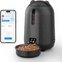 PAPIFEED Automatic Cat Feeder with App Control, 2.4G WiFi Auto Cat Food Dispenser, 3L Cat Feeder Automatic with Dual Power Supply, Easy-Clean Design for Cats & Small Dogs (Black)