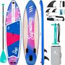 Inflatable Stand Up Paddle Board - Upgraded Glue-Free Hot Melt Technology, Long Service Life, 10'6", Anti-Slip EVA Deck, Full SUP Accessories, Included for Adults Youth All Skill Levels