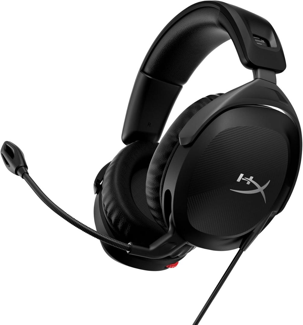 HyperX Cloud Stinger 2  Gaming Headset, DTS Headphone:X Spatial Audio, Lightweight Over-Ear Headset with mic, Swivel-to-Mute Function, 50mm Drivers, PC Compatible, Black