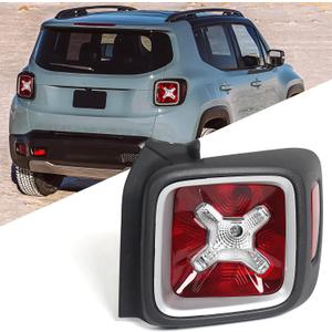 FIONE Tail Light Assembly Compatible with Jeep Renegade 2015-2022 Taillight Brake Light Rear Lamp Chrome Bezel Right Passenger Side RH