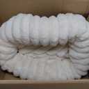 Donut Dog and Cat Bed, Luxurious Comfortable Faux Rabbit Fur Pet Beds, Soft Anti-Anxiety Calming Puppy Kitten Bed with Anti-Slip Bottom for Small Dogs & Cats(20", White)