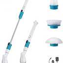 Electric Spin Scrubber, Upgrade Cordless Shower Scrubber with 3 Replaceable Brush Heads, Extension Handle, Bathroom Cleaning Brush for Bathtub Floor Tile Grout