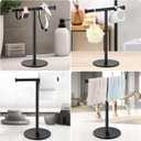 Hand Towel Holder, Matte Black Bathroom Towel Racks, Countertop Towel Stand, T-Shape Towel Holder for Bathroom Kitchen, Big Size 11" L x 6.7" W x 16.1" H, Black