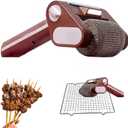 Electric Grill Cleaner Bristle Free  Cordless Rechargeable BBQ Brush with 350 RPM Motor, Stainless Steel Power Roller & LED Lights, Detachable BBQ Cleaner for Outdoor Grilling