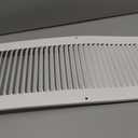 HVAC Premium 6'' x 30'' [Duct Opening] Flat Stamped Steel Return Air Grille - Sidewall and Ceiling - HVAC Vent Duct Cover - White [Outer Dimensions: 7.75''w X 31.75''h]