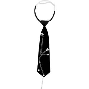 Tucnoeu Clip on Neck Ties for Women, Pre-tied Adjustable Neckties, Clip on Ties for Uniforms, School, Cosplay, T-shirt Accessory (Black)