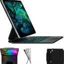 typecase Edge Keyboard Case for iPad 11th (A16, 2025) and iPad 10th Gen 10.9 inch (2022)  Magnetic with Multi-Touch Trackpad, 11 Colors Backlight, Pencil Holder, Slim & Lightweight - Black