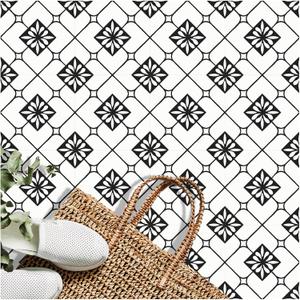 MORCART Peel and Stick Floor Tile, 20-Pack 7.87" x 7.87" Matte Vinyl Floor, Self Adhesive Waterproof Flooring DIY for Renter, Removable Tile Sticker for Bathroom, Kitchen, Bedroom, Wall (Black)