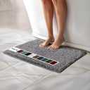 Muddy Mat Chenille Bathroom Rugs Quick Dry Microfiber Mats Non Slip Washable, Extra Thick, Soft and Highly Absorbent Bath Mats for Bathroom, Kitchen, and Shower Floor - Grey Small 28"X18"