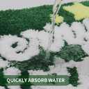Christmas Green Bathroom Rugs Cute Bath Mat, Extra Thick Soft Absorbent Bathroom Mat Non Slip Washable Quick Dry for Christmas Decorations, 24" x 16"