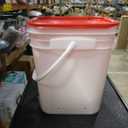 5 Gallon Chicken Waterer - 4 Horizontal Side Mount Poultry Nipples - for Up to 30 Chickens - Coop Feeder