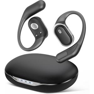 TRAUSI Bluetooth 5.4 True Wireless Headphones with Earhooks, USB Fast Charging, IPX7 Waterproof Earbuds, Noise Cancelling Hi-Fi Stereo Earphones for Running, Gym, Travel