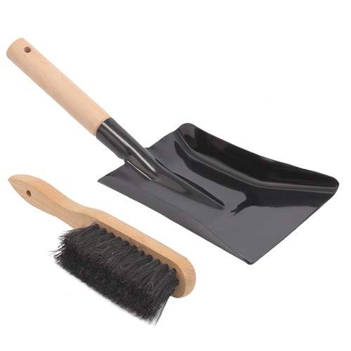 Coal Shovel and Hearth Brush Set Made of Natural Wood and Coco Bristles, Hearth Tidy Set, Fireplace Shovel and Brush, Fireplace Tool Set, Metal Brush Pan Set, Fireplace Tools, Firepit Tools