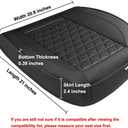 Black Panther Luxury Faux Leather Car Seat Cover Front Bottom Seat Cushion Cover, Anti-Slip and Wrap Around The Bottom, Fits 95% of Vehicles - 1 Piece,Black