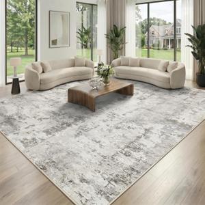 GarveeHome 5x7 Abstract Area Rug, Washable Soft Low Pile Non Slip Accent Rug for Living Room, Bedroom, Dining Room, Modern Neutral Beige Indoor Carpet