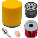 Air Oil Filter Kit Fit for Suzuki Eiger 400 LT-A400 LT-F400 King Quad 400 LTA400 LTA400F 13780-03G00 16510-03G00 With Spark Plug