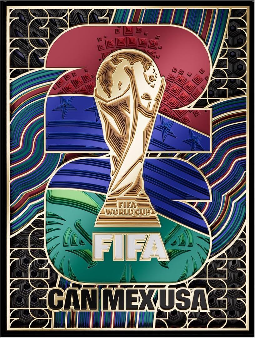 FIFA WorldCup2026 Collectible Wall Art Limited Edition 3D Layered Decor, 20.8"L x 15.7"W