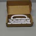 MaxxGeek Keyed Sliding Patio Door Handle Set with Mortise Lock, Zinc Diecast, Offset Thumbturn, Fits 1-5/8" to 1-3/4" Door Thick, 3-15/16" Hole Spacing, Non-Handed, White