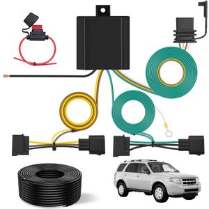 Nilight 4 Pin Trailer Wiring Harness Kit 56329 Vehicle Custom for 2004 2005 2006 2007 2008 2009 2010 2011 2012 Ford Escape Edge Freestar Mazda Tribute Mercury Mariner Lincoln MKX