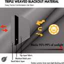 ANRODUO Rod Pocket and Back Tab Pleated Blackout Curtains with Hooks, Rings, Grey Curtains 94 Inches Long 2 Panels, Thermal Insulated Room Darkening Living Room Bedroom Curtain, 42x94 Inches